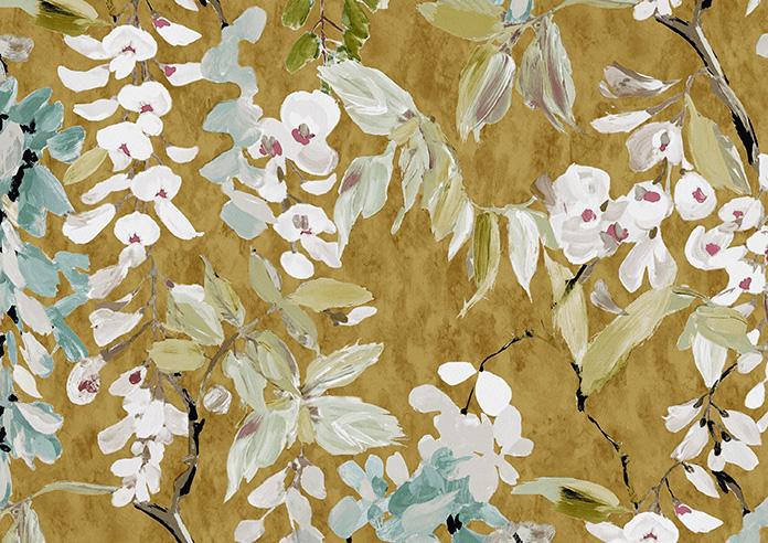 Wisteria, Ochre - Roman Blind - Image 7
